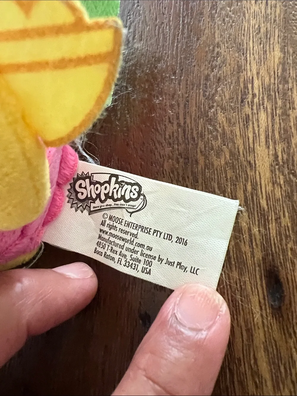 Shopkins Yellow Taco Plush with Pink Trim and Orange Details